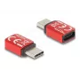 Delock 60689 Bloqueador de dados USB-C, ficha USB-C para tomada USB-C, 240 W, vermelho