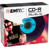 EMTEC Vinyl Look - 10 x CD-R - 700 MB (80 Min) 52x - azul, amarelo, lilás, verde, rosa - Slim Jewel Case