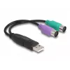 Adaptador USB para PS/2 DeLOCK 0,17 m 2x Mini-DIN 6 pinos USB A