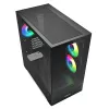 Sharkoon MK6 RGB Micro-ATX caixa de PC, preta, vidro temperado