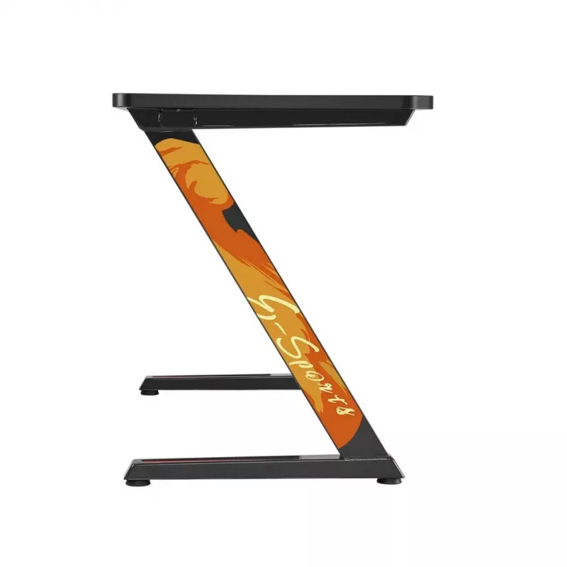 Secretária de gaming NanoRS RS120, design moderno, leve e estável (carga máx. 50 kg), preto e laranja