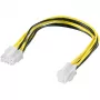 Cabo de alimentação interno para PC Wentronic Goobay - ficha de 8 pinos > conector fêmea P4 de 4 pinos (51358)