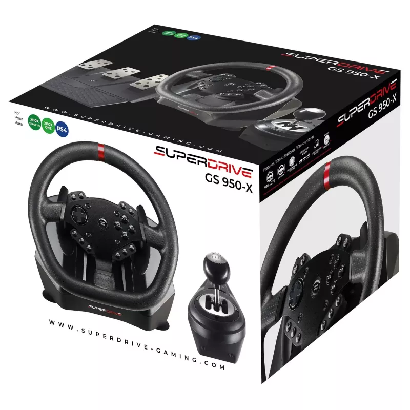 Volante de corrida No name Subsonic Superdrive GS 950-X — compatível com PC, PS4, Xbox One, Xbox Series X/S
