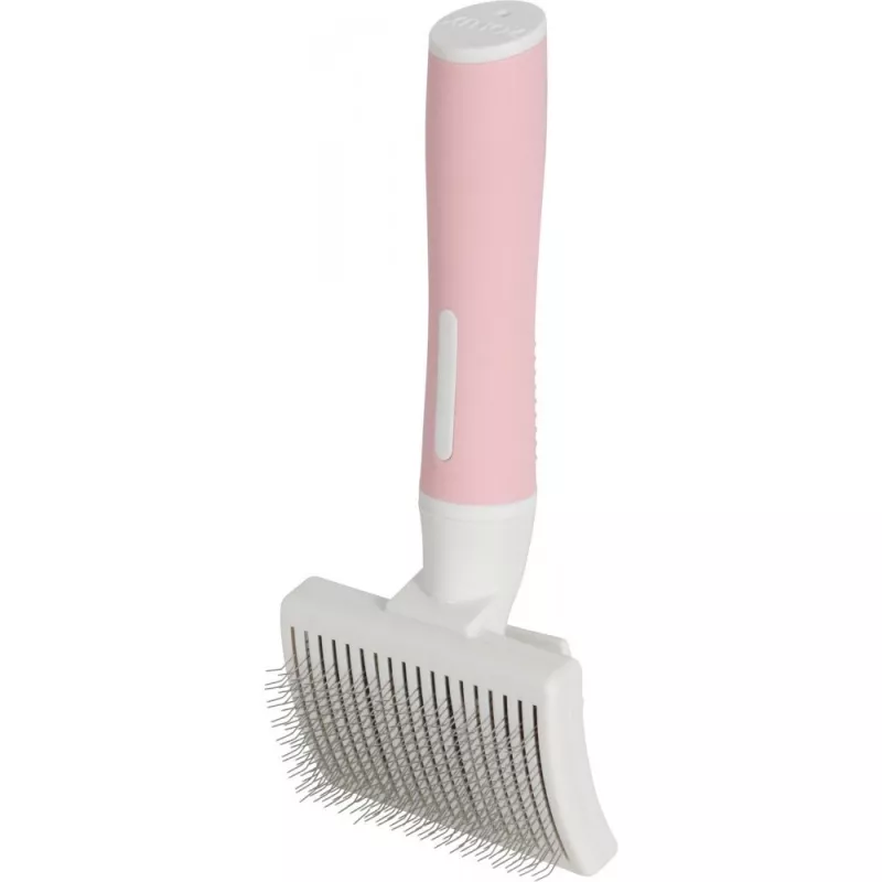Escova ZOLUX 550004 — escova para gatos S, cerdas de aço, cabo de plástico, 175 mm, rosa/branco