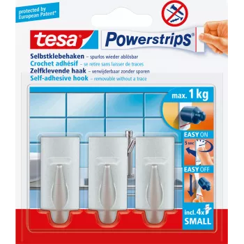 Croché universal TESA 57544-00010-03 cromado para interiores 3 unid.