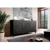 Cómoda MARMO 3D 150x45x80.5 cm preto mate/mármore preto