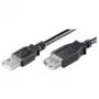 Cabo de extensão USB 2.0 Hi-Speed Wentronic Goobay, preto, 0,6 m - ficha USB 2.0 (Type-A) > conector fêmea USB 2.0 (Type-A) (68625)