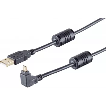 Cabo USB S/CONN 13-10002 USB 2.0 1 m preto