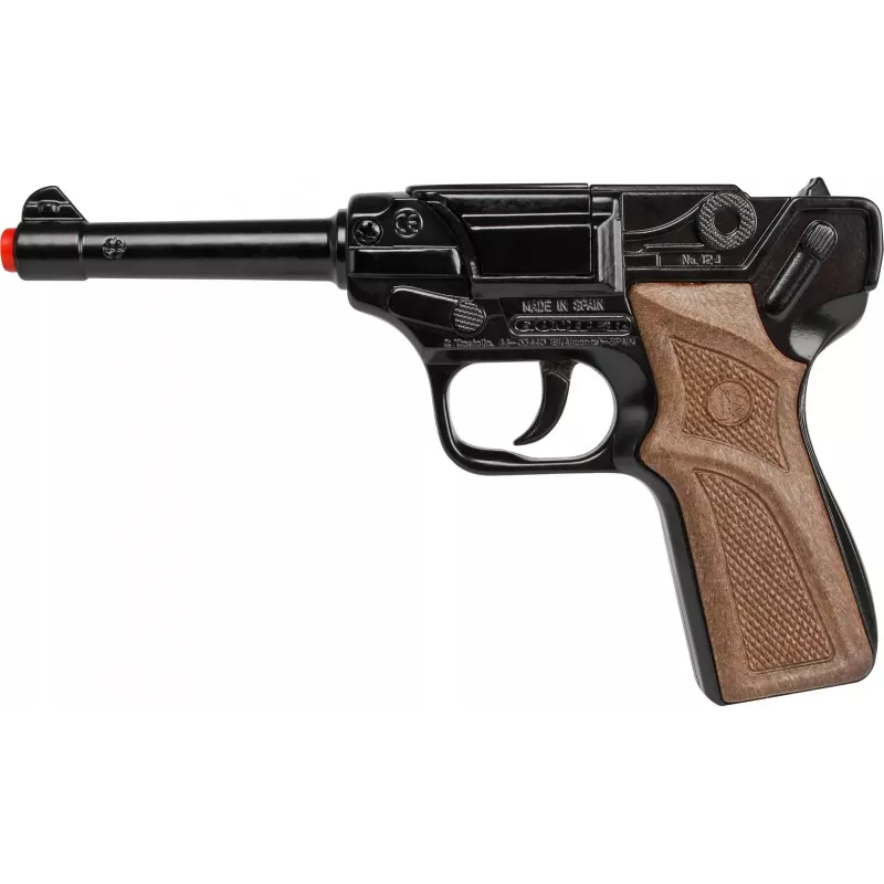 Revólver de polícia de brinquedo em metal Gonher 8 tiros, construção em metal, modelo 258441