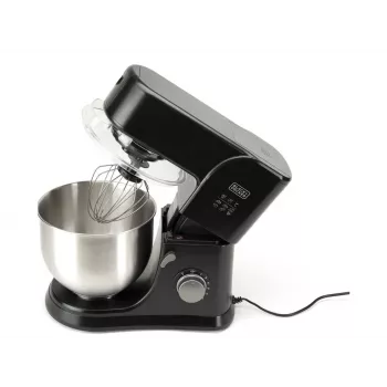 Robot de cozinha Black & Decker BXKM1001E 1000W, taça de aço inoxidável de 5,2 L, 8 velocidades, funções de amassar e bater