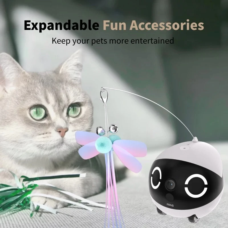Enabot ROLA Mini robô companheiro para animais de estimação, laser, 5000 mAh, branco/preto