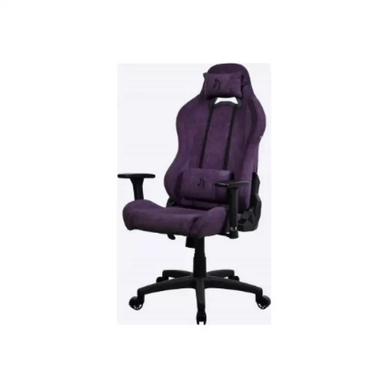 Cadeira gaming Arozzi Torretta SoftFabric roxa – design ergonómico, braços ajustáveis, encosto reclinável