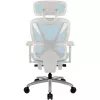 Cadeira de escritório ergonómica thunder x3 TEGC-3073102.B1 — estofamento branco e azul, braços ajustáveis, encosto alto
