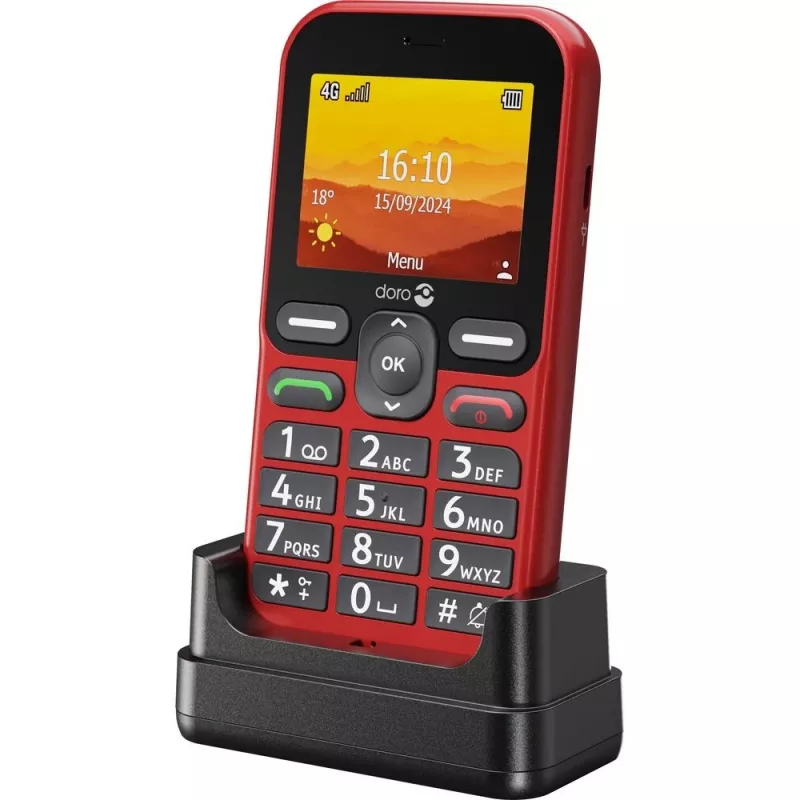 Doro Leva L10 4G, telefone de teclas grandes, vermelho (380571)