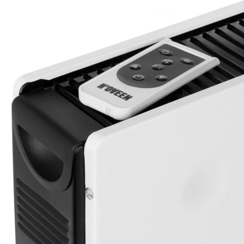 Aquecedor elétrico convector NOVEEN CH8000 — 2000 W, 3 níveis de potência, temporizador, comando, branco