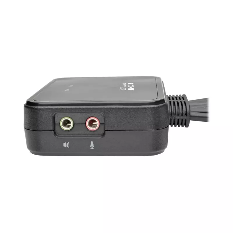 Eaton Tripp Lite series comutador KVM USB/HD de 2 portas com áudio/vídeo, cabos e partilha de periféricos USB - comutador KVM/áudio/USB - 2 x KVM/áudio/USB - 1 utilizador local - Deskt