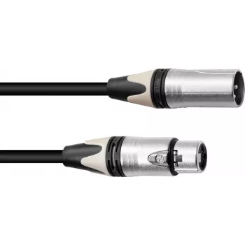 Cabo de microfone XLR PSSO, 3 pinos, 15 m, preto, conector Neutrik