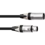 Cabo de microfone XLR PSSO, 3 pinos, 15 m, preto, conector Neutrik