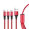 Cabo UNITEK C4049RD USB 1,2 m USB A USB C/Micro-USB B/Lightning vermelho