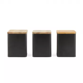 Conjunto de recipientes Salter BW12898EU7, 3 peças, preto, recipientes de armazenamento herméticos para a cozinha