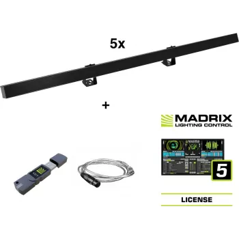 Conjunto de calha DMX EUROLITE 5x LED PR-100/32 Pixel + software Madrix