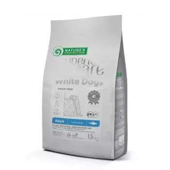 NATURE'S PROTECTION White Dogs Herring Adult Small Breeds ração seca para cães 1,5 kg