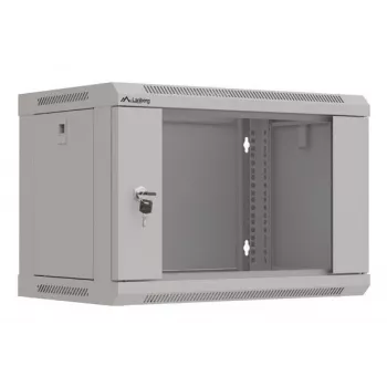 Armário de rack LANBERG WF03-5306-10S 19 polegadas 6U cinzento com porta de vidro