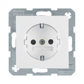Tomada Type F Berker 47231909, 16 A, 250 V, branco, caixa de plástico