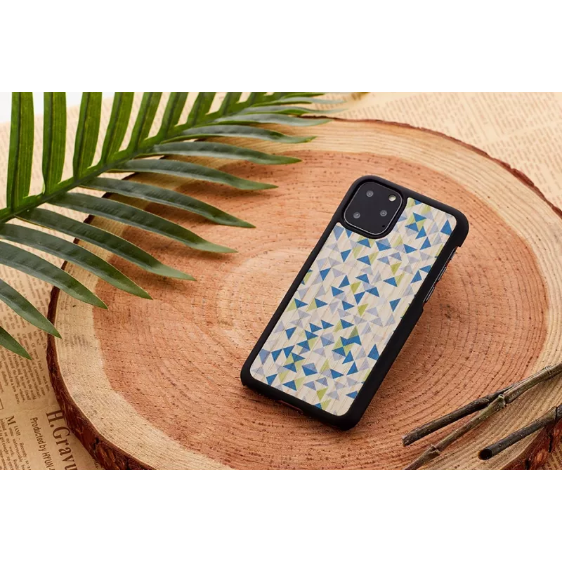 Capa para smartphone man and wood para iPhone 11 Pro Max — triângulo azul, cobertura de proteção preta