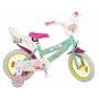 Bicicleta infantil Toimsa Peppa Pig rodas de 14 polegadas, verde, para cerca de 3–5 anos, travões de aro dianteiro e traseiro, pneus de ar