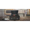 Gira-discos muse MT-115 W — preto/dourado, 33-45-78 rpm, braço de leitura em J, botão de volume, 240V AC