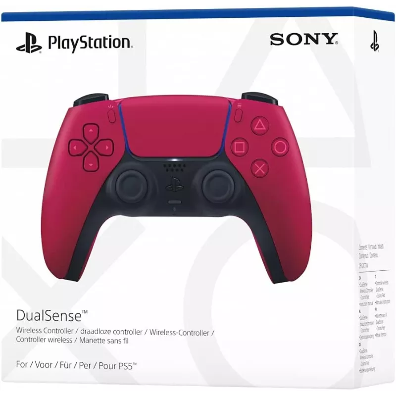 Comando Sony DualSense v3 vermelho — Bluetooth/USB, USB-C, bateria integrada, PS5, 160×106×66 mm