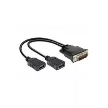 Adaptador de cabo de vídeo DeLOCK 65280 0,25 m DMS 2 x HDMI preto