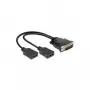 Adaptador de cabo de vídeo DeLOCK 65280 0,25 m DMS 2 x HDMI preto