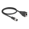 Cabo adaptador DeLOCK M12 codificação D de 4 pinos conector macho para conector fêmea RJ45 50 cm