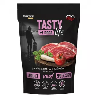 BIOFEED Tasty Dogs Life vitela - comida húmida para cães - 150g