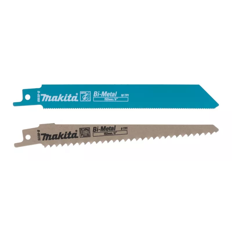 Makita DJR187Z serra de sabre a bateria, 18 V Li-Ion, curso de 32 mm, 2.300–3.000 cursos/min, sem bateria, preto/azul