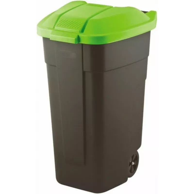 Curver 214125 Caixote do lixo 110 L retangular plástico preto, verde