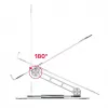 Unitek OT180SL01 suporte para portátil, em alumínio, para portáteis de 10–16 polegadas (25,4–40,6 cm), giratório 360°, dobrável, inclinação ajustável, prateado