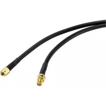 Cabo de extensão de antena SpeaKa Professional [1x ficha RP-SMA - 1x conector fêmea RP-SMA] 5,00 m preto (SP-9226164)