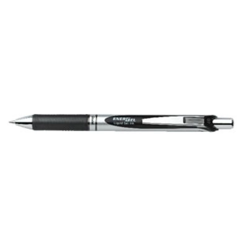 Esferográfica retrátil com clipe Pentel Energel XM Click preto