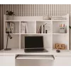 Conjunto secretária KUBA + módulo de extensão, branco