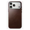 Capa para telemóvel Nomad Traditional Leather Case para iPhone 17 Pro Max, couro/alumínio/microfibra, compatível com 6,9 polegadas (castanho)