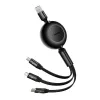 Baseus CAMJ010101 Bright Mirror 2 Series cabo USB 3 em 1, 66 W, 1 m, preto