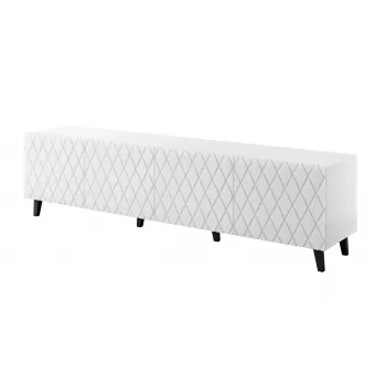 Móvel de TV cama meble ASTI 200×42×52 cm branco mate