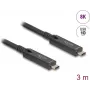 Cabo USB DeLOCK USB 3.2 Gen 2 3m USB-C preto 84246