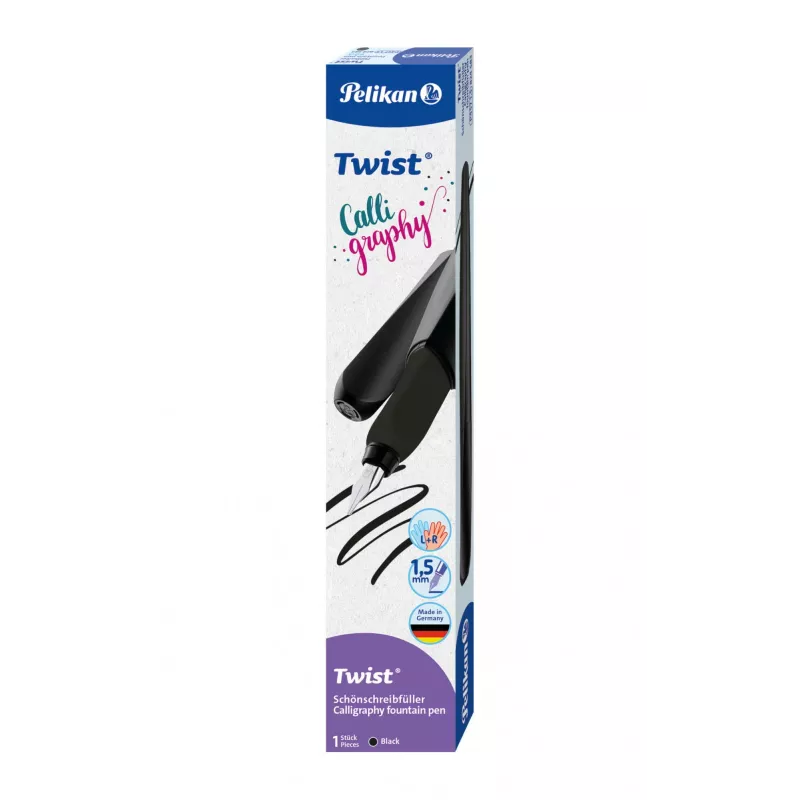 Caneta de tinta permanente Pelikan Twist Calligraphy preta