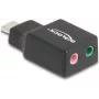 Placa de som USB externa DeLOCK Type-C macho para 2 x 3,5 mm estéreo