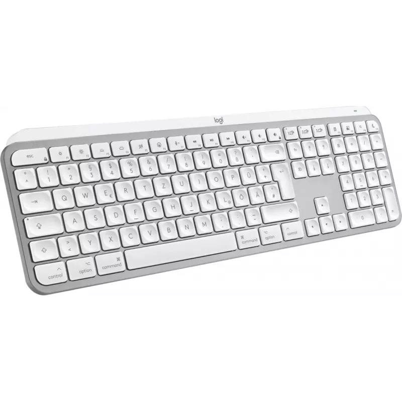 Teclado Logitech MX Keys S para Mac de escritório RF Wireless + Bluetooth QWERTZ alemão alumínio branco