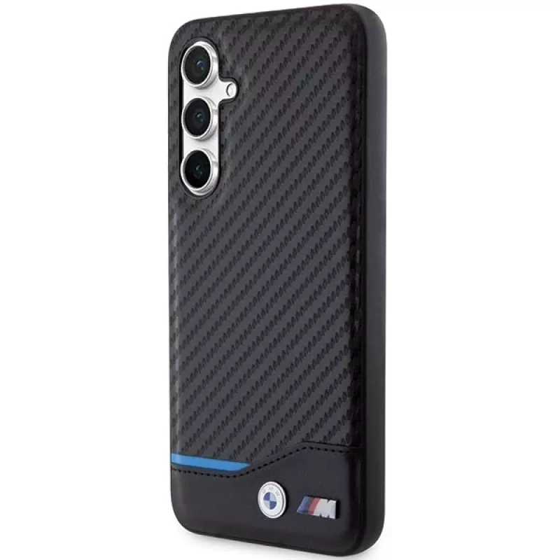 BMW | BMHCS23FE22NBCK | Tampa traseira | Samsung | Galaxy S23 FE | Couro Carbono | Preto